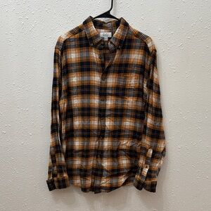 Croft & Barrow Men's Plaid Shirt in Black, White, and Brown
